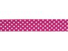 Schrägband Punkte pink-weiß 19mm