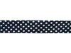 Schrägband Punkte marineblau-weiß 19mm