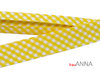 Schrägband "Karo" 20mm gelb-weiß